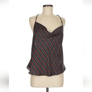 Free People Asymmetrical Red and Blue Camisole